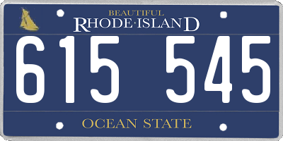RI license plate 615545