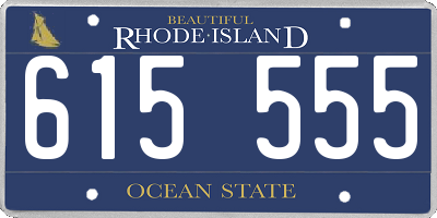 RI license plate 615555