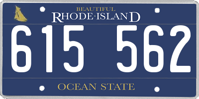 RI license plate 615562