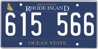 RI license plate 615566