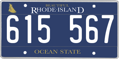 RI license plate 615567