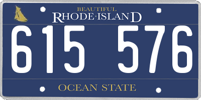 RI license plate 615576