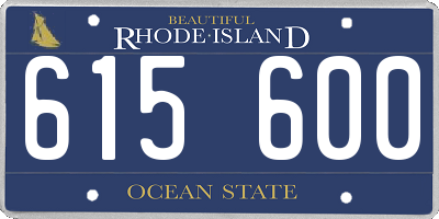 RI license plate 615600