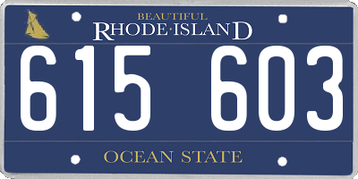 RI license plate 615603