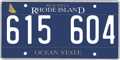 RI license plate 615604