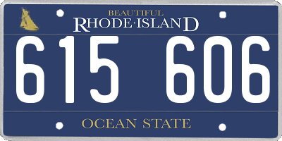 RI license plate 615606