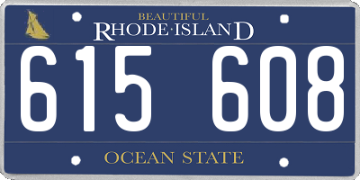 RI license plate 615608