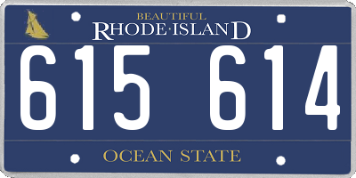 RI license plate 615614