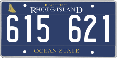RI license plate 615621