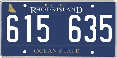 RI license plate 615635
