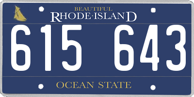 RI license plate 615643