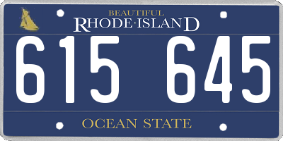 RI license plate 615645