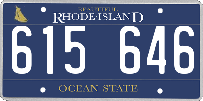 RI license plate 615646
