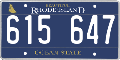 RI license plate 615647