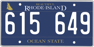 RI license plate 615649