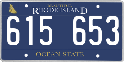 RI license plate 615653
