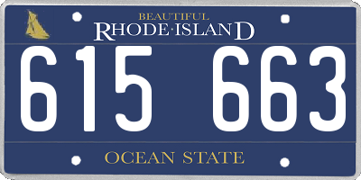 RI license plate 615663