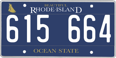 RI license plate 615664
