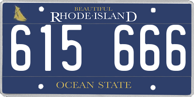 RI license plate 615666