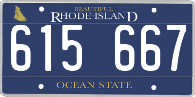 RI license plate 615667
