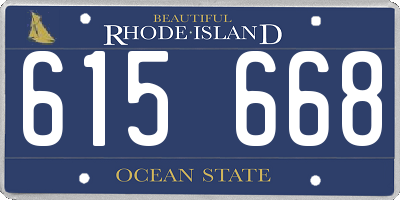 RI license plate 615668