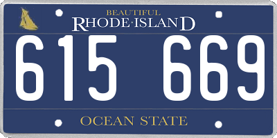 RI license plate 615669