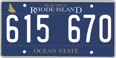 RI license plate 615670
