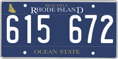 RI license plate 615672