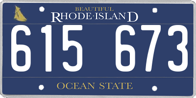 RI license plate 615673