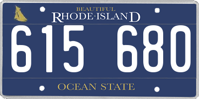 RI license plate 615680