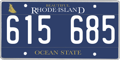 RI license plate 615685