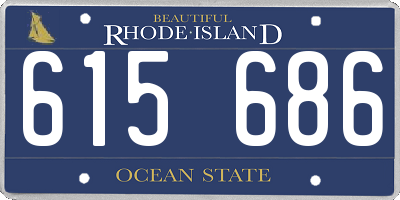 RI license plate 615686