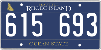 RI license plate 615693