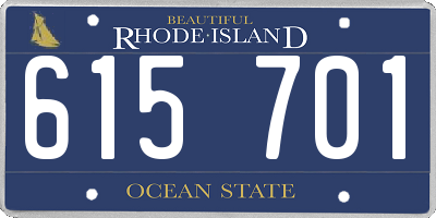 RI license plate 615701