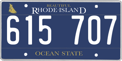 RI license plate 615707