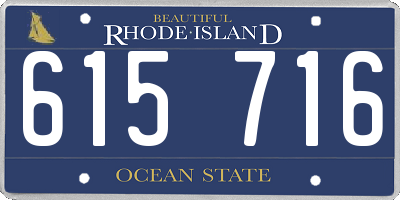 RI license plate 615716