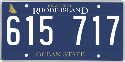 RI license plate 615717