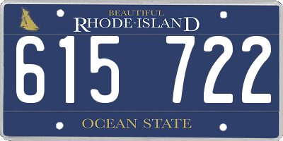RI license plate 615722