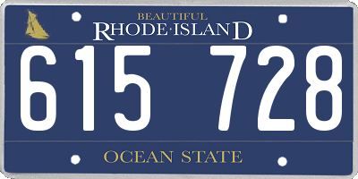 RI license plate 615728