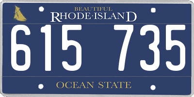 RI license plate 615735