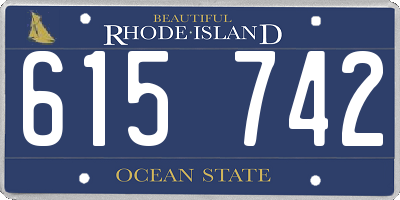 RI license plate 615742