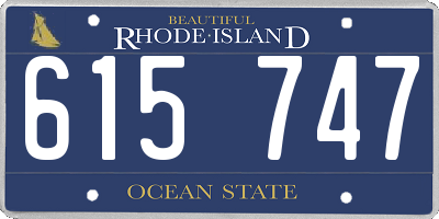 RI license plate 615747
