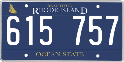 RI license plate 615757