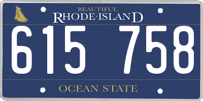 RI license plate 615758