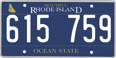 RI license plate 615759