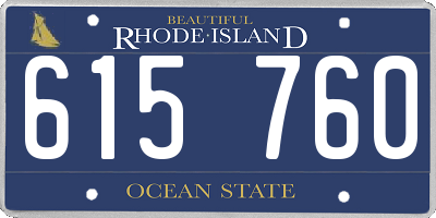 RI license plate 615760