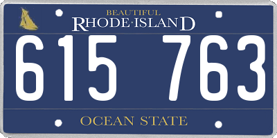 RI license plate 615763