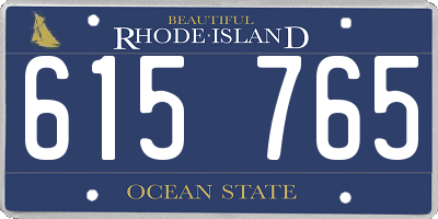 RI license plate 615765