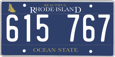 RI license plate 615767