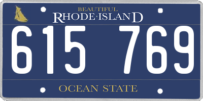 RI license plate 615769
